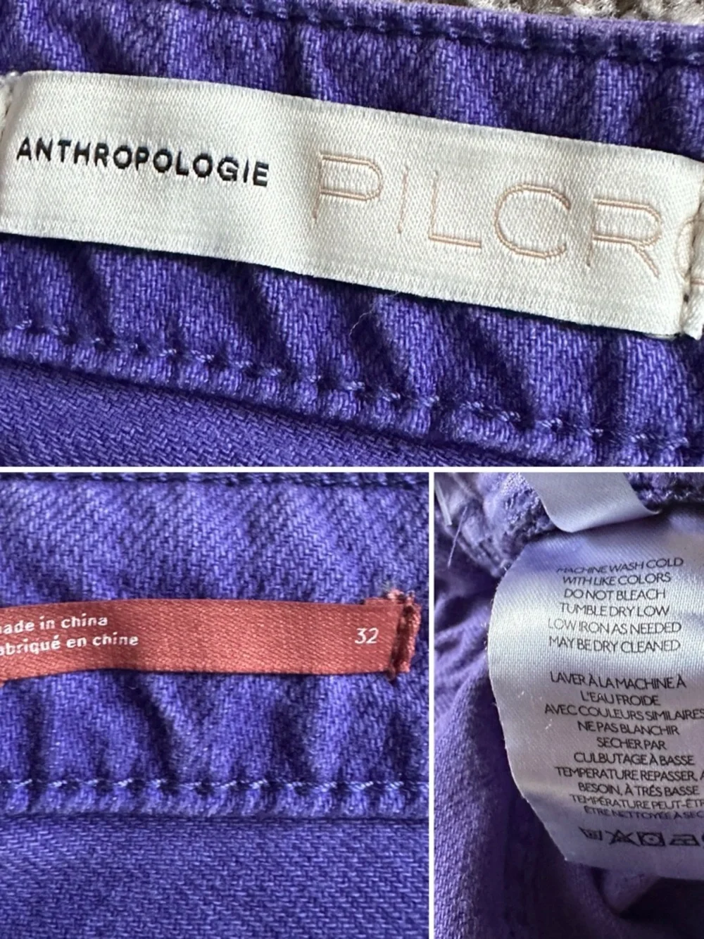 NWT Anthropologie Pilcro High Rise Purple Jean Shorts Women’s Sz 32 Summer Denim - Picture 13 of 16